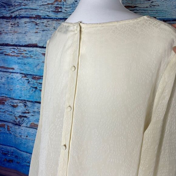 Astr Ivory sheer long sleeve sheer top Large - Picture 9 of 12